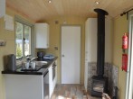 Kitchen with log burner